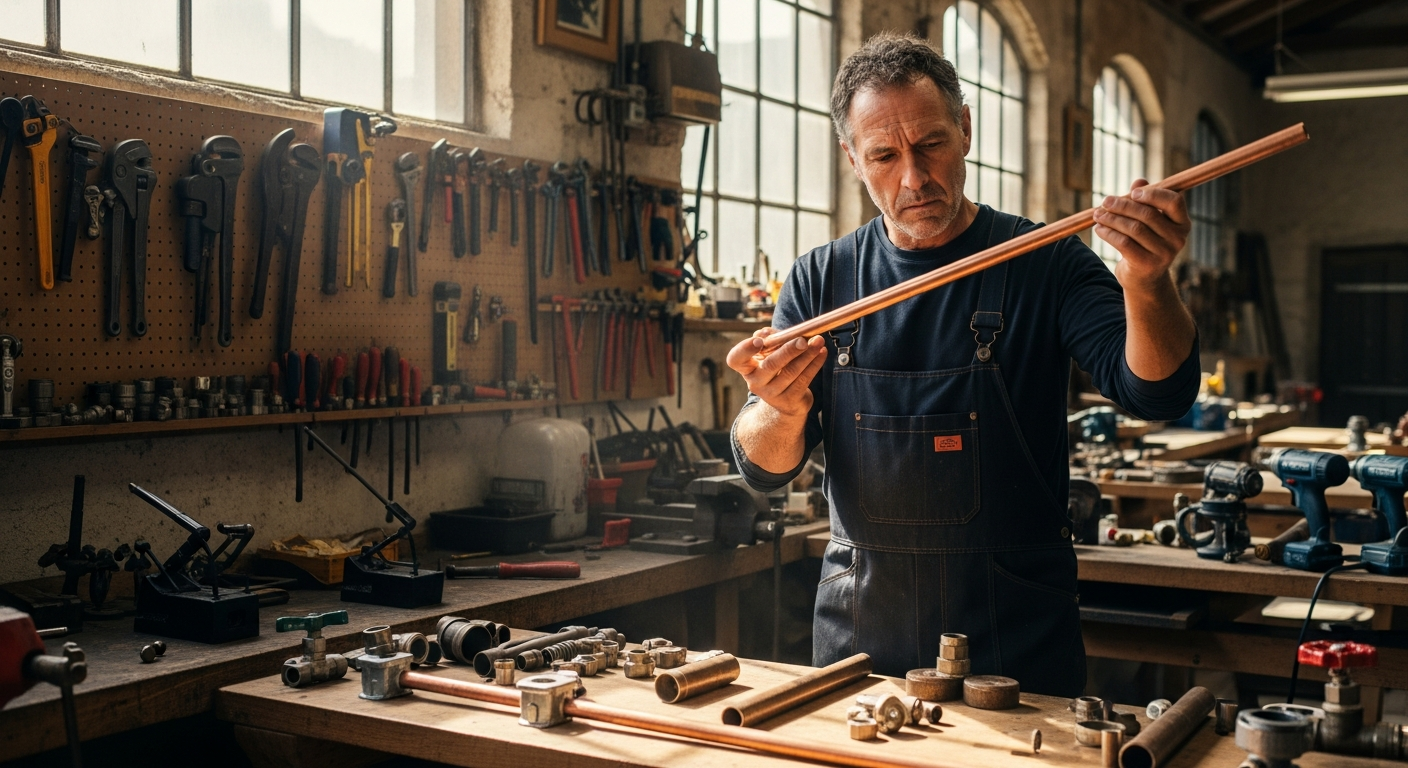 Fondateur de Plomberie Vidéo dans son atelier