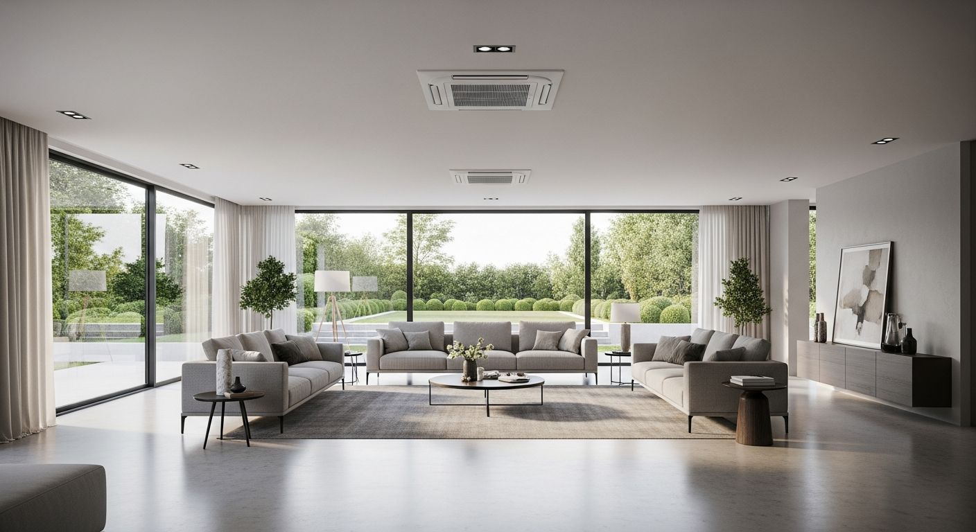 Climatisation gainable installée dans une villa contemporaine