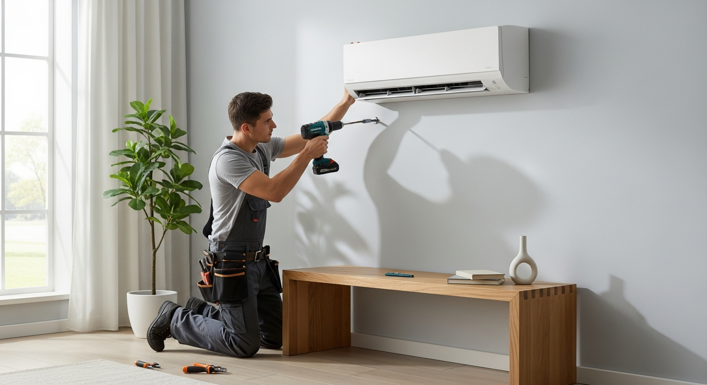 Installation d'une climatisation murale moderne
